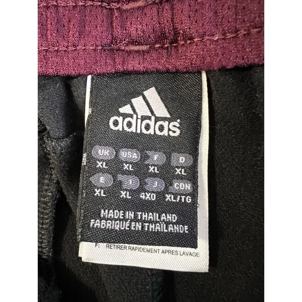 Adidas Training Athletic Sweatpants Fitness‎ Black And Burgundy Mens Sz XL
